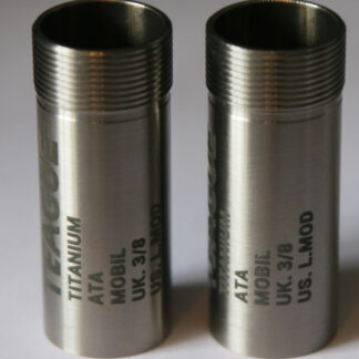 S/H Pair of flush fitting titanium Teague Chokes for a 12ga ATA Mobil in 3/8 (Light Modified)